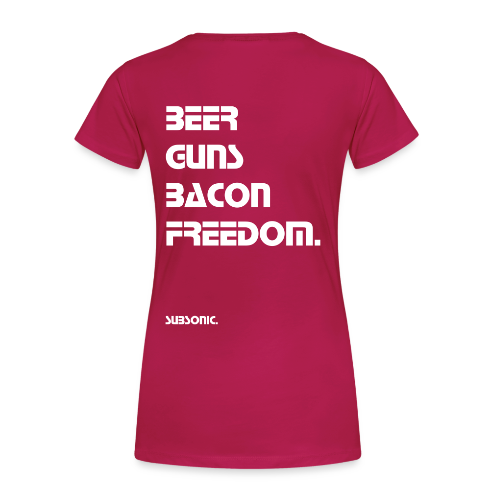 BEER GUNS BACON FREEDOM. - dunkles Pink