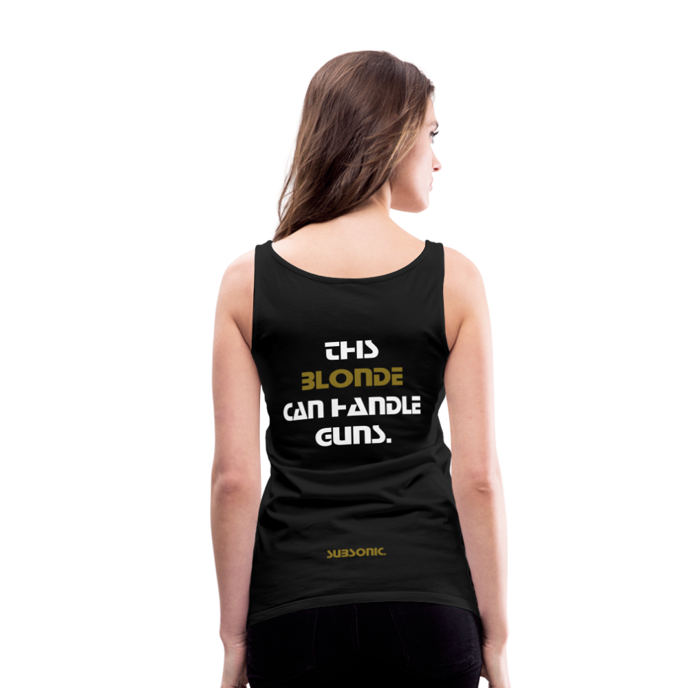 TANKTOP - THIS BLONDE CAN HANDLE GUNS. - Schwarz