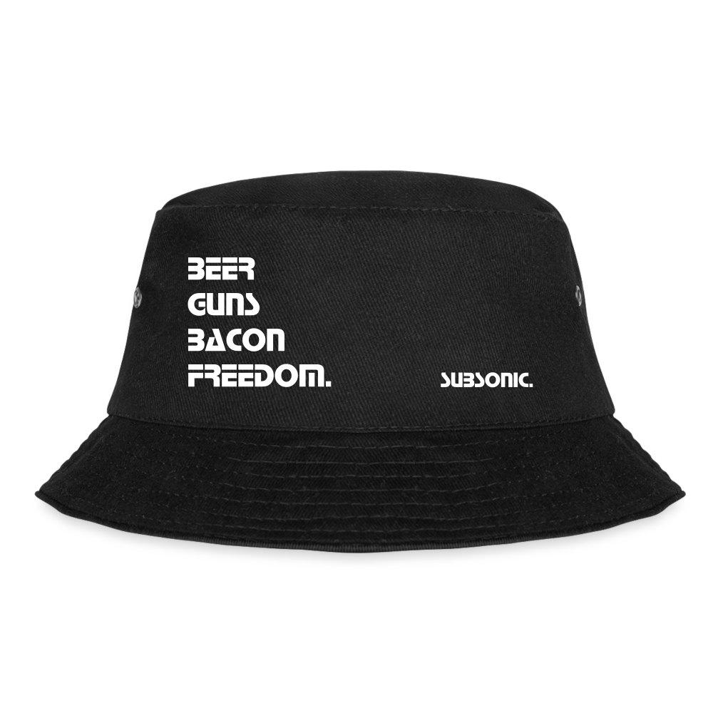 Fischer Mütze - BEER GUNS BACON FREEDOM. - Schwarz