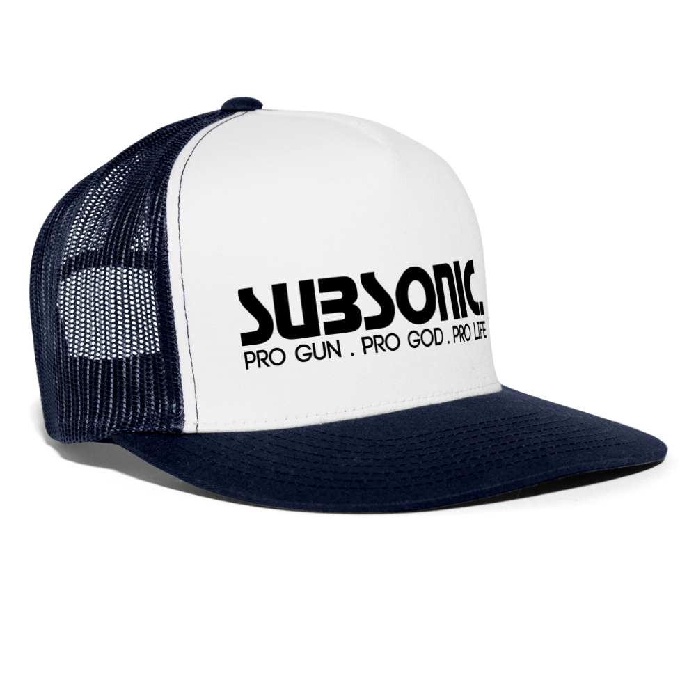 Trucker Cap - PRO GUN PRO GOD PRO LIFE. - Weiß/Navy