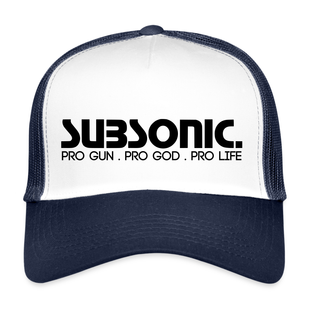 Trucker Cap - PRO GUN PRO GOD PRO LIFE. - Weiß/Navy