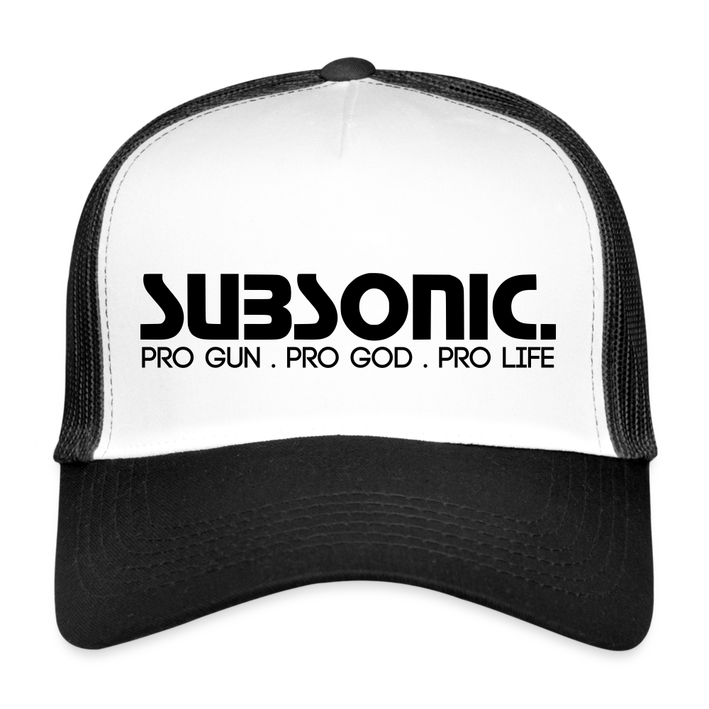Trucker Cap - PRO GUN PRO GOD PRO LIFE. - Weiß/Schwarz