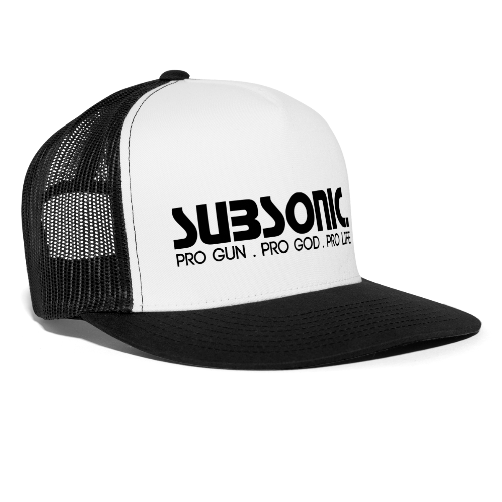 Trucker Cap - PRO GUN PRO GOD PRO LIFE. - Weiß/Schwarz