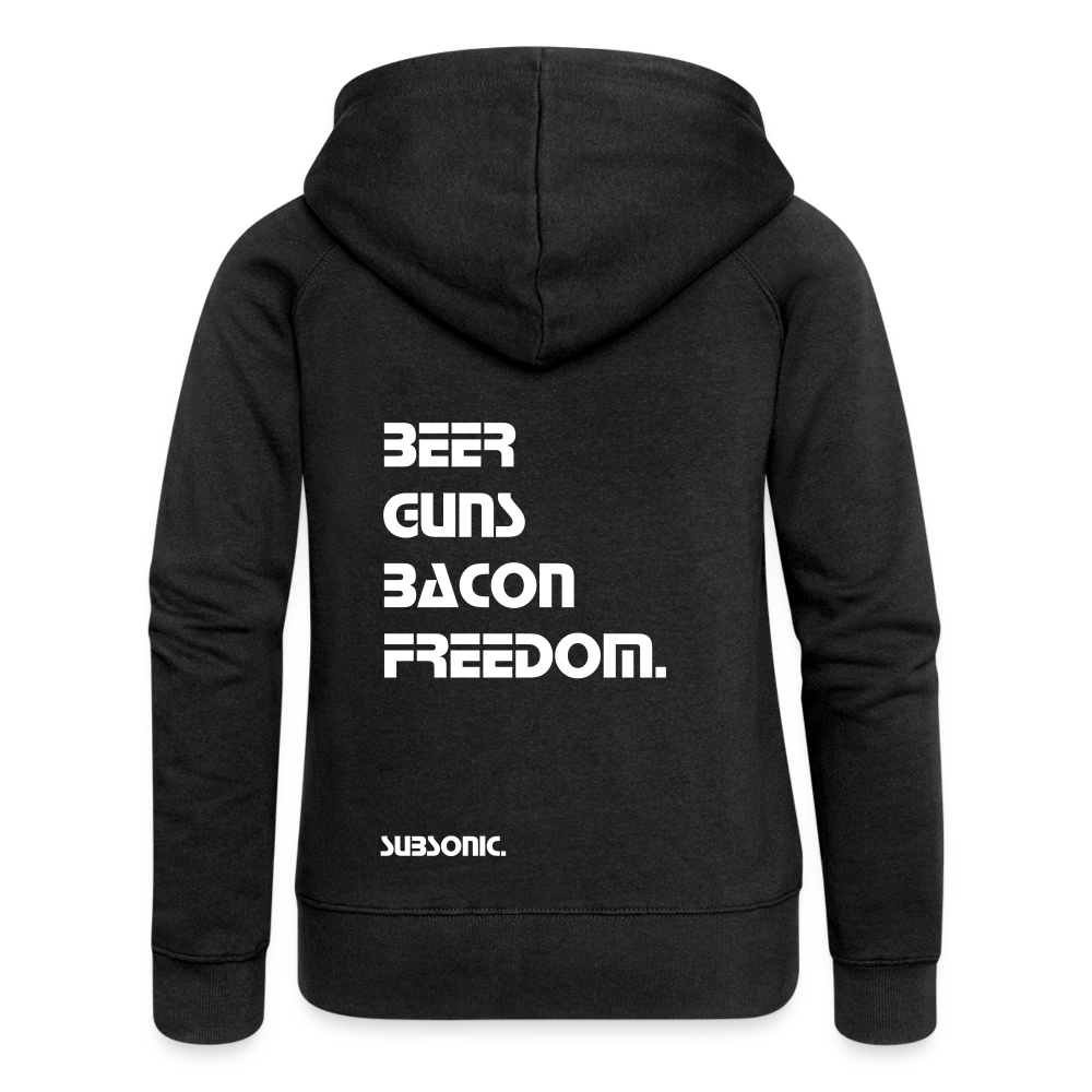 ZIPPER - BEER GUNS BACON FREEDOM. - Schwarz