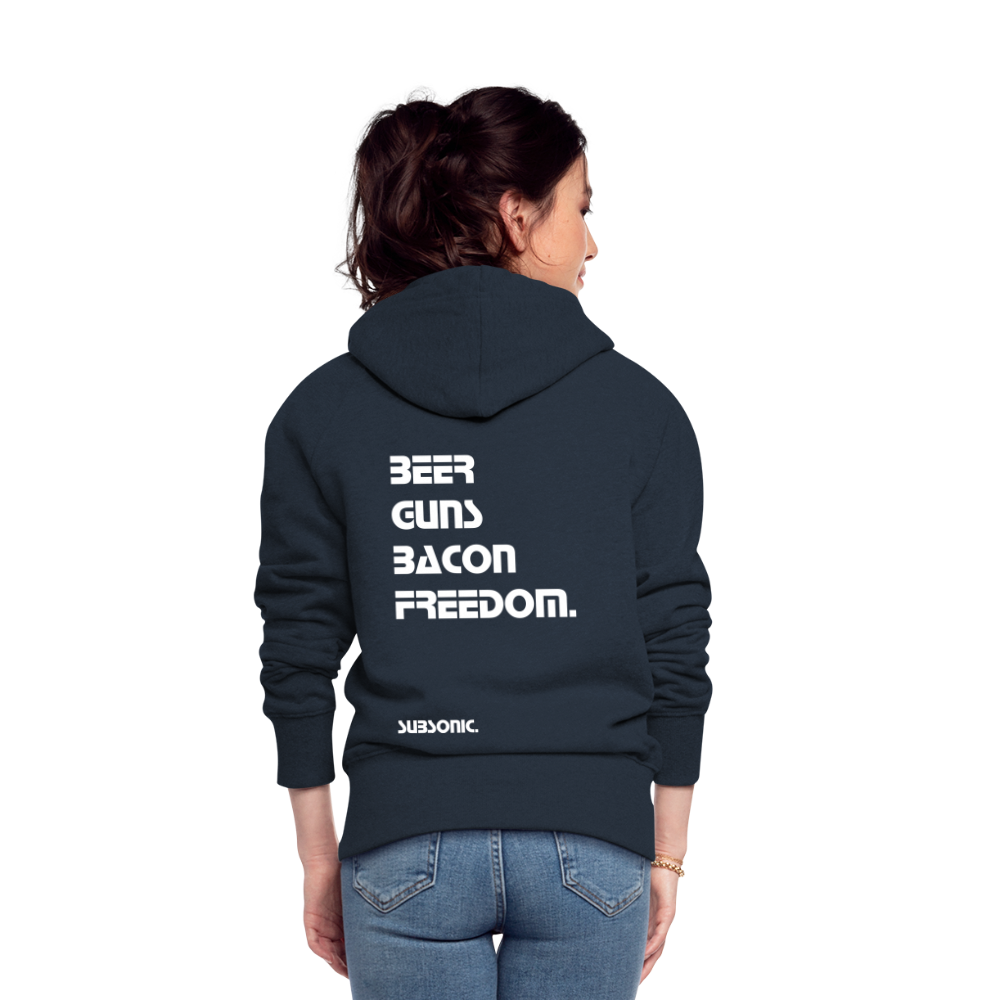 ZIPPER - BEER GUNS BACON FREEDOM. - Navy