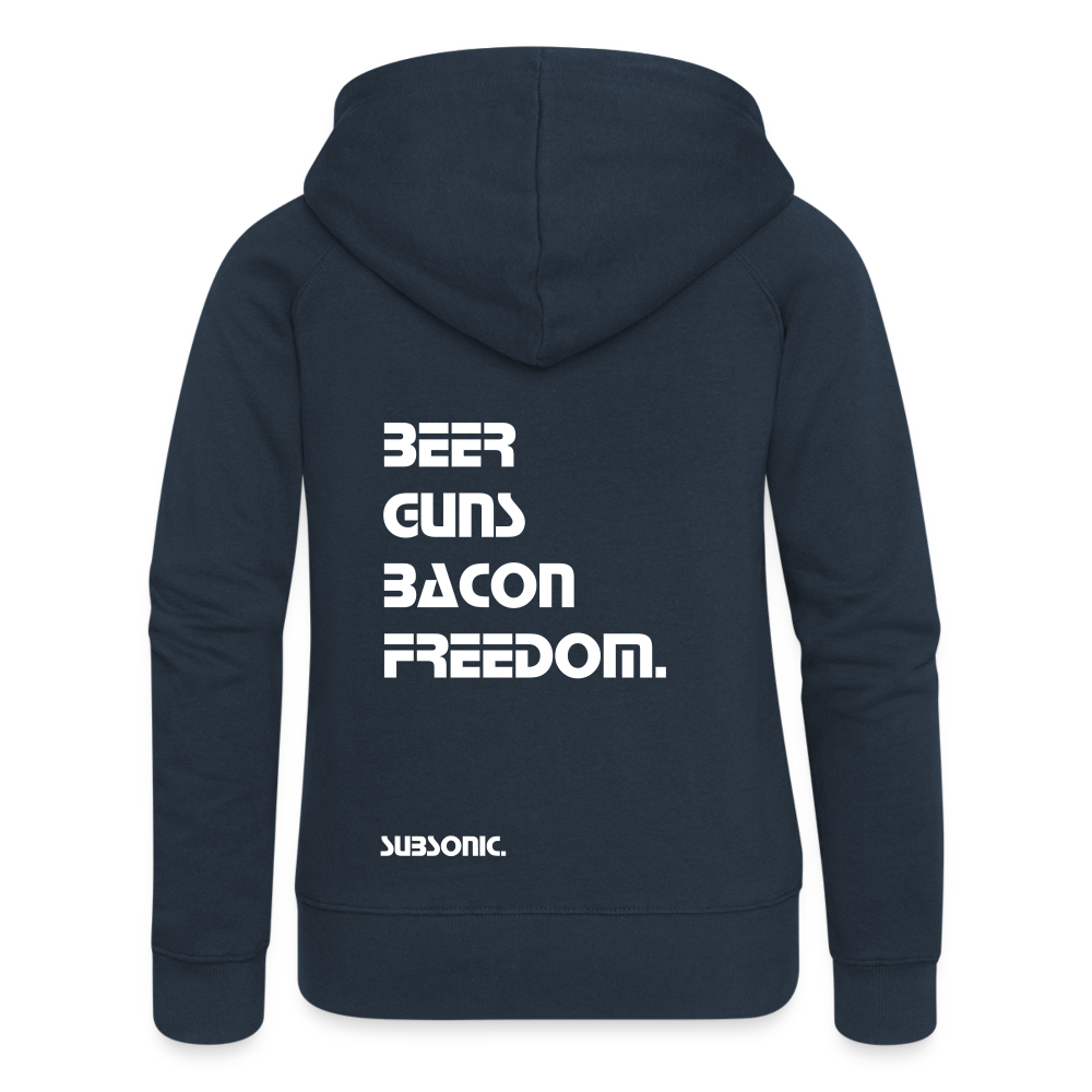 ZIPPER - BEER GUNS BACON FREEDOM. - Navy