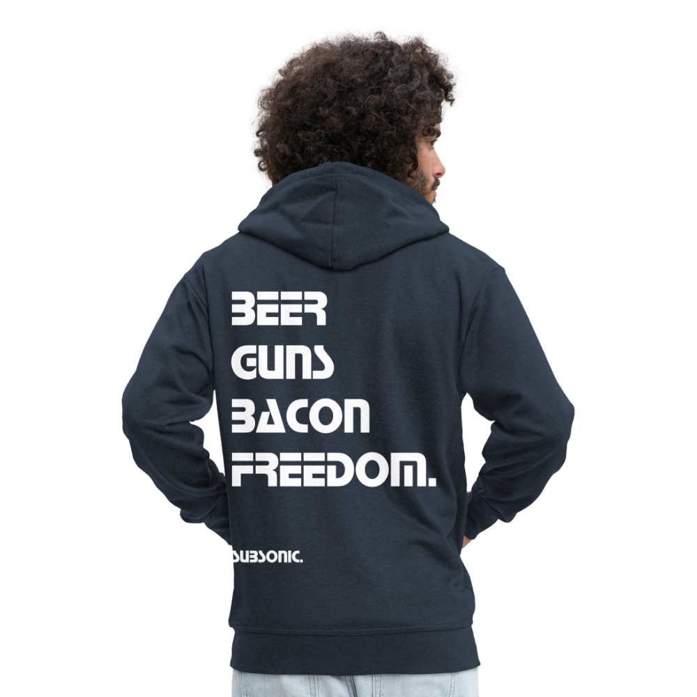 ZIPPER - BEER GUNS BACON FREEDOM. - Navy