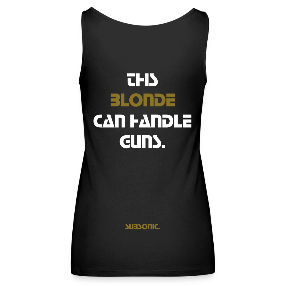 TANKTOP - THIS BLONDE CAN HANDLE GUNS. - Schwarz