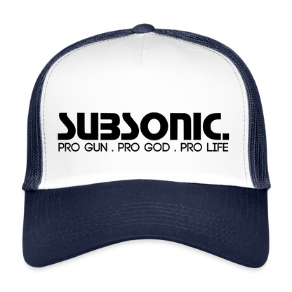 Trucker Cap - PRO GUN PRO GOD PRO LIFE. - Weiß/Navy