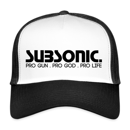 Trucker Cap - PRO GUN PRO GOD PRO LIFE. - Weiß/Schwarz