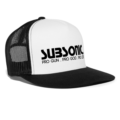 Trucker Cap - PRO GUN PRO GOD PRO LIFE. - Weiß/Schwarz