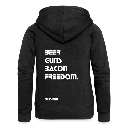 ZIPPER - BEER GUNS BACON FREEDOM. - Schwarz