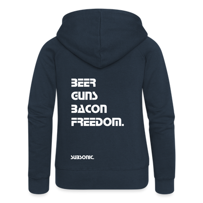 ZIPPER - BEER GUNS BACON FREEDOM. - Navy
